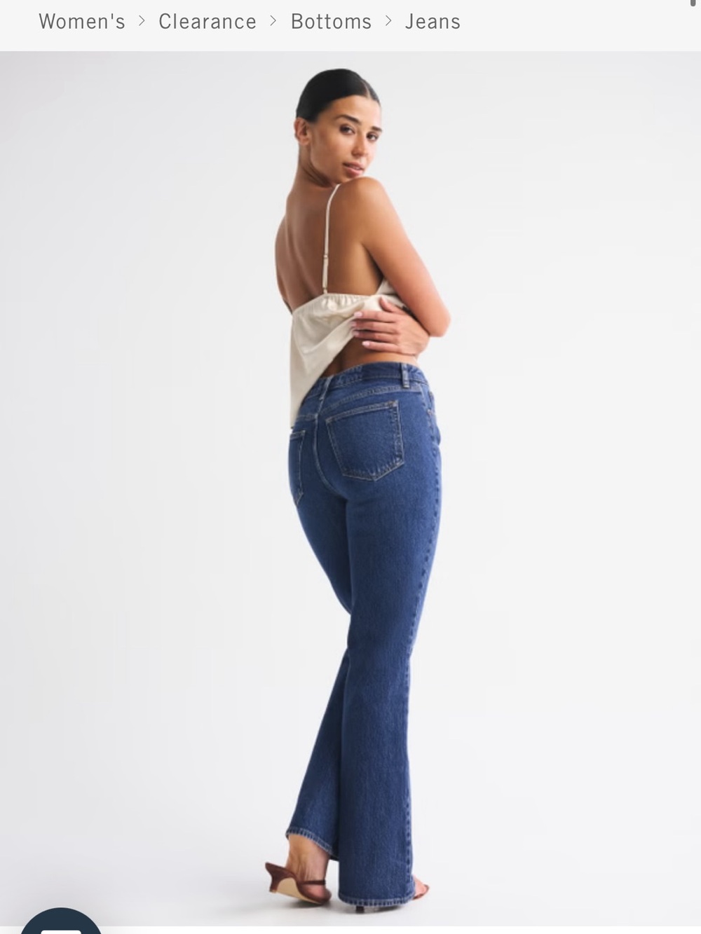 Abercrombie Curve Love High Rise Flare Jean Abercrombie in Dark